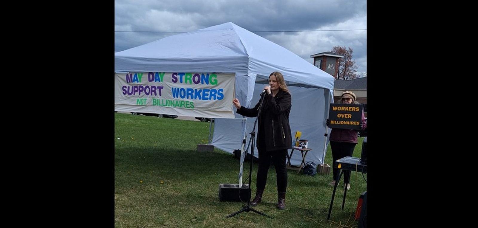 May Day protest in Wisconsin Rapids – workers over billionaires